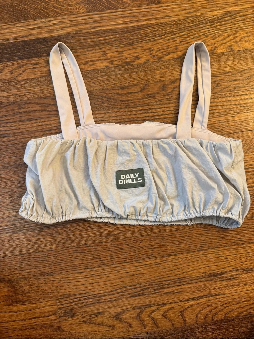 Daily Drills Bubble Crop Sports Bra Light Gray Gathered Crop Top Size XS